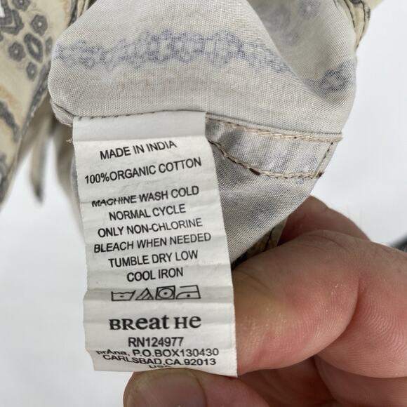 Prana Short Sleeve Button Up Shirt Green Pattern Men's Size L - Picture 7 of 7